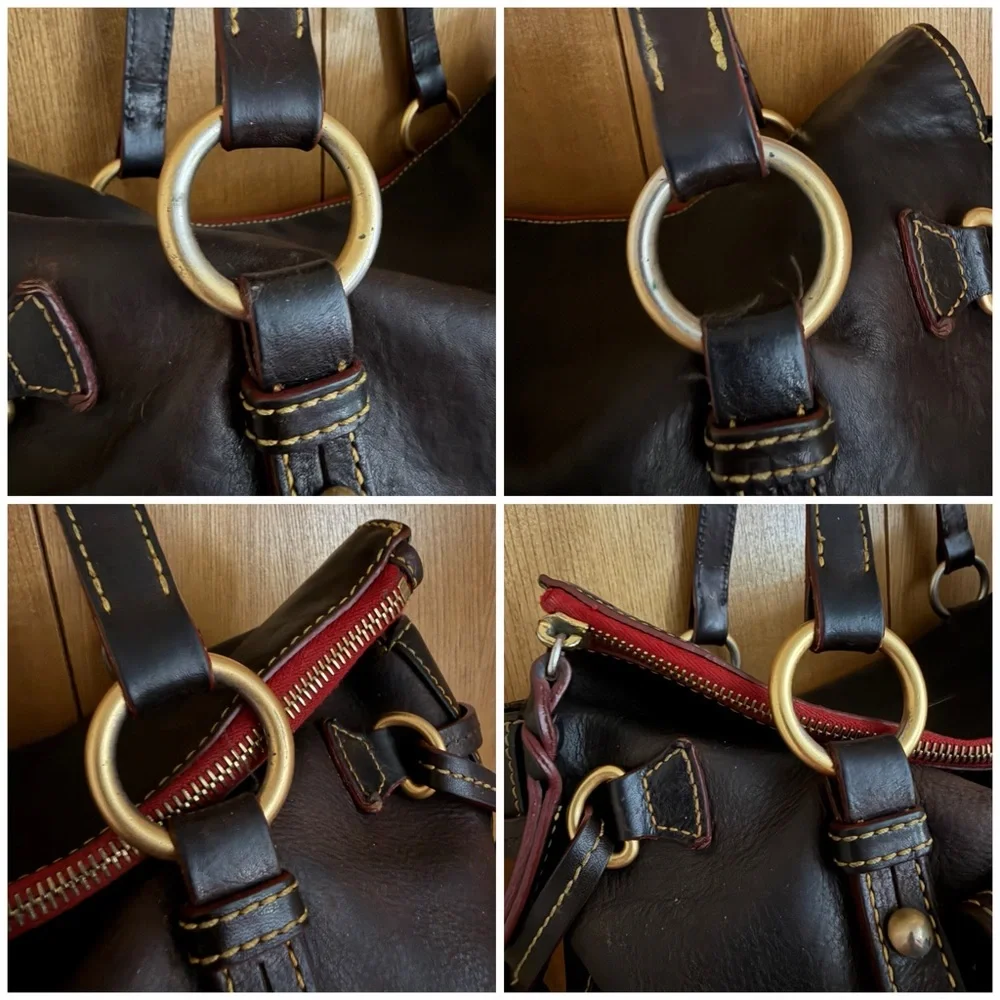 Dooney & Bourke Florentine Smith Leather Pocket Shoulder Bag - Picture 6 of 15